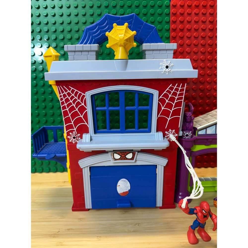 Playskool Heroes Marvel Super Hero Adventures SpiderMan Webquarters Green Goblin - Picture 4 of 6